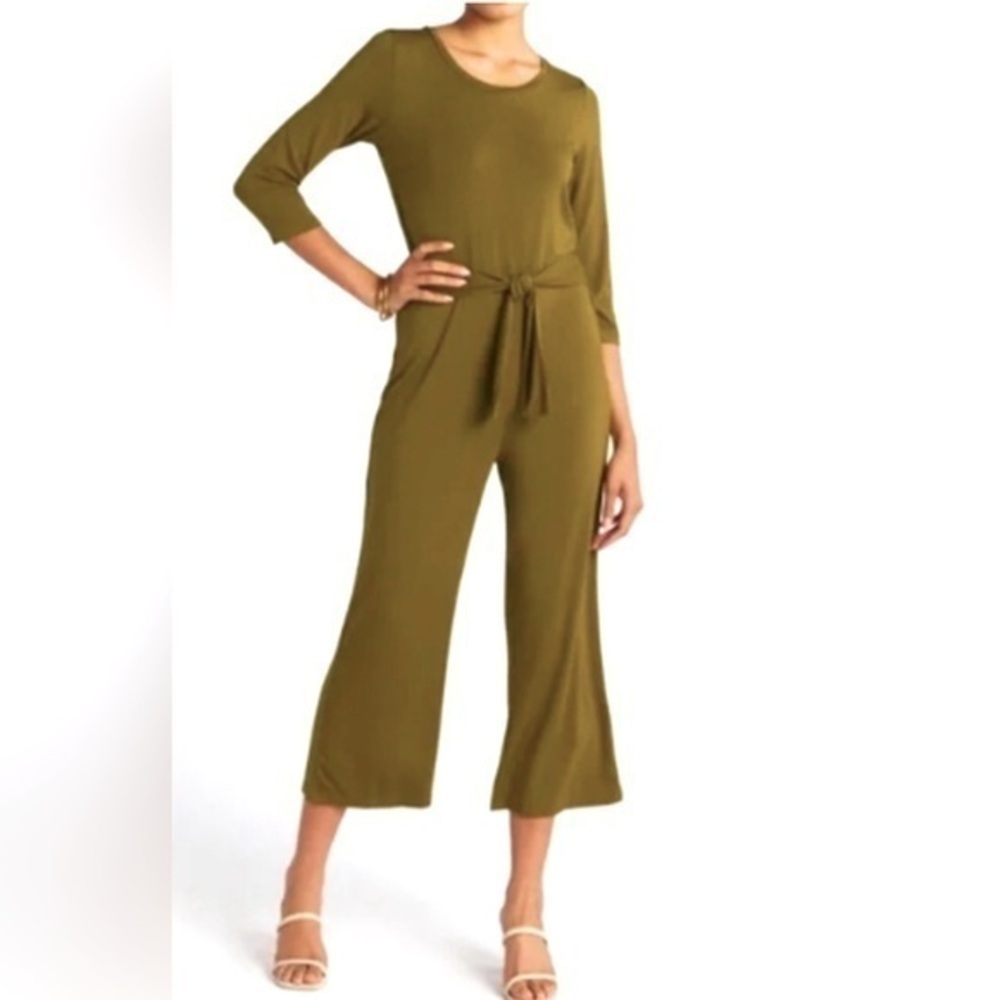 NEW…STEVE MADDEN Olive Green Tie Front Jumpsuit